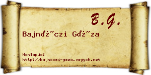 Bajnóczi Géza névjegykártya